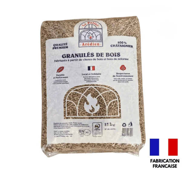 Le Pellet Arédien, norme ENplus 100% châtaignier