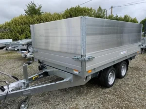 Remorque Tri-Benne Saris – K3 306 – 306 X 184 – Ptac : 3500 Kg – 2 Essieux – Freinée – Pompe Electrique