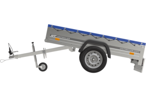 Remorque Garden Trailer 200 Kipp avec roue jockey et bâche plate bleue