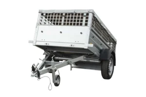 Remorque Légère 200X106 Du Modèle Garden Trailer 200 Avec Roue Jockey, Ridelles Grillagées Et Bâche Plate Ptac 750 Kg