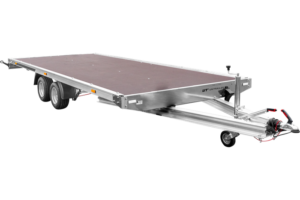 Dépanneuse plate-forme en aluminium à deux essieux UNIPLAT 600 ALU PTAC 3500 KG avec rampes de chargement